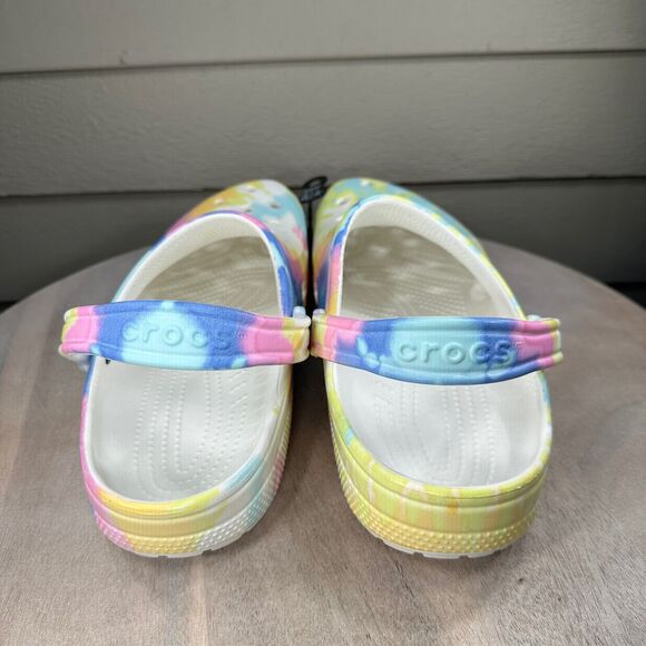 Crocs Classic Mens Size 13 Clogs Pastel Spray Rainbow Tie Dye Slip On Shoes New - Picture 8 of 11